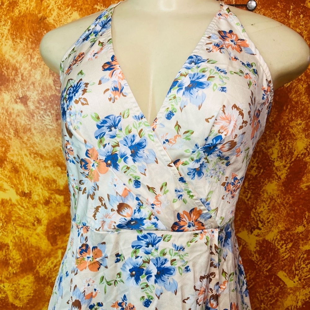 SHEIN Floral Print Dress with Blue and Orange Accents - Picture 3 of 7